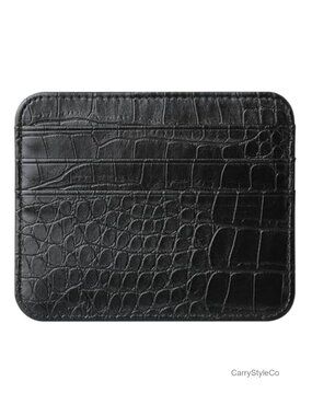 Thin PU Leather Card Holder Wallet 7 Slots Snap Closure Minimalist